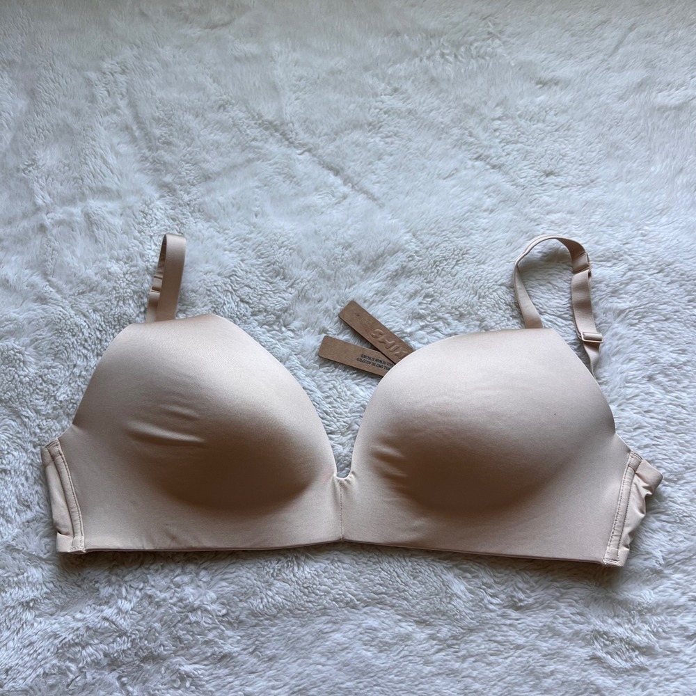 SKIMS Women's Wireless Form Nursing Bra Sand Beige PL-PLG-7704W Size 34DD NEW